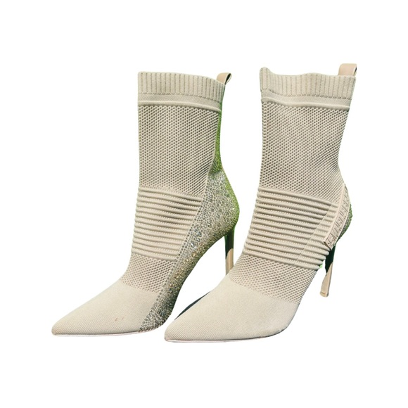 STEVE MADDEN NUDE RHINESTONE SOCK BOOTIES - Picture 2 of 6